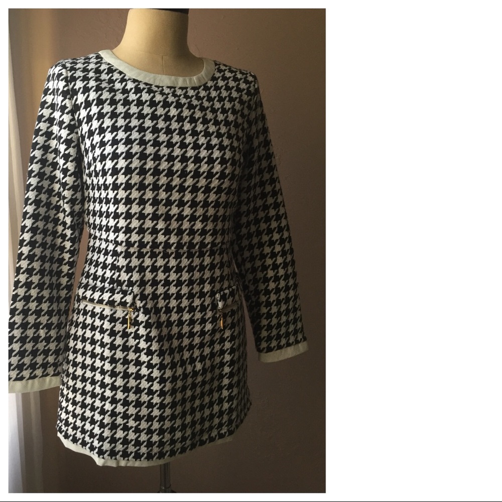 Black & White 2 in 1 Herringbone Mini Dress S